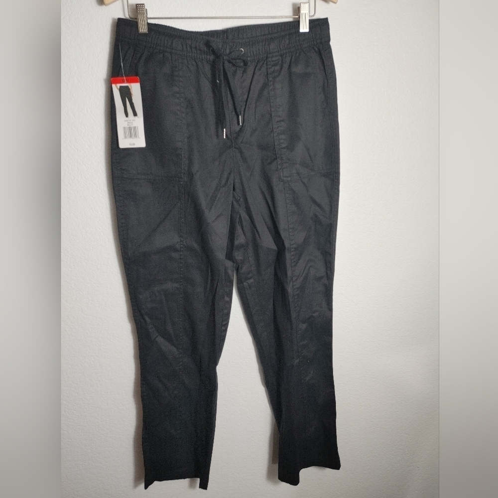 NWT Tahari Pants With Elastic Waist-Drawstring-Pockets M‎